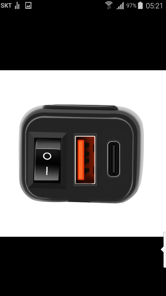 오토바이 usb 충전기 QC3.0 PD 고속충전 전압계 이미지