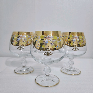 빈티지 이탈리아 무라노 금장 꽃무늬 와인잔*개당가격 이미지