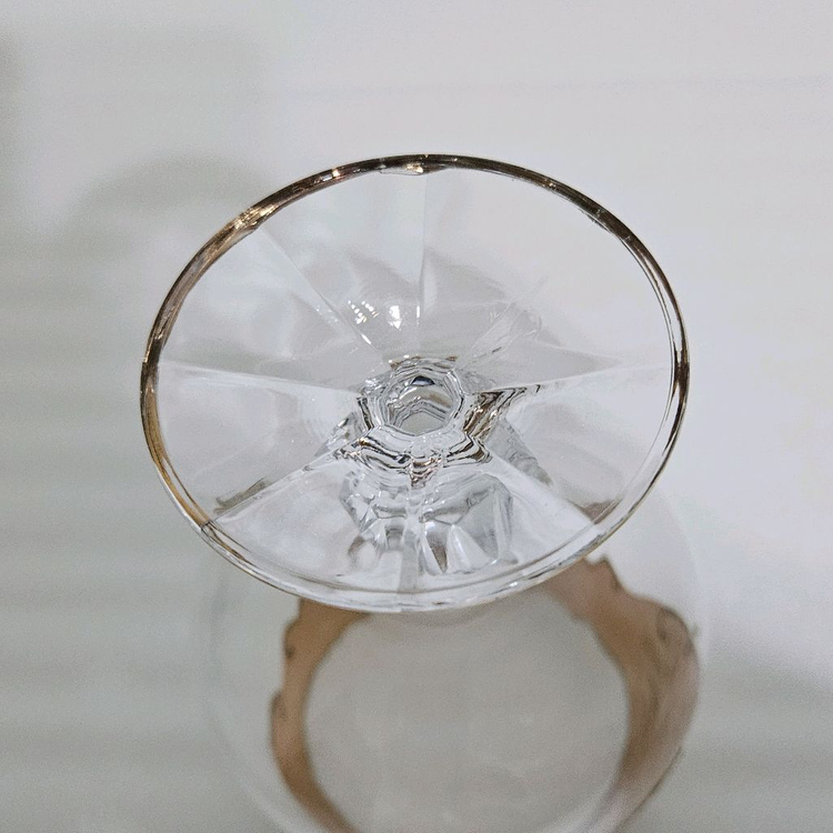 빈티지 이탈리아 무라노 금장 꽃무늬 와인잔*개당가격 이미지