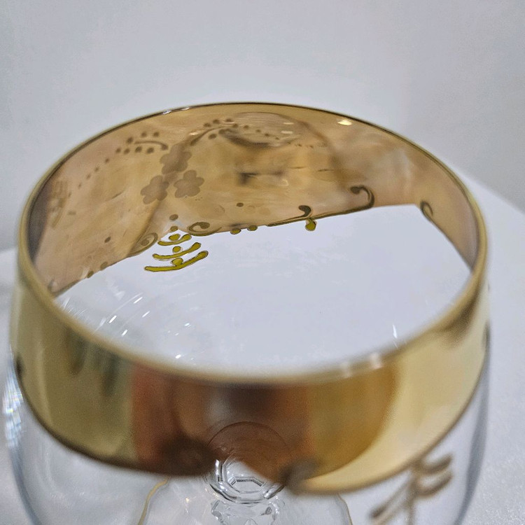 빈티지 이탈리아 무라노 금장 꽃무늬 와인잔*개당가격 이미지