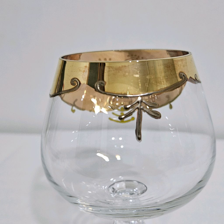 빈티지 이탈리아 무라노 금장 꽃무늬 와인잔*개당가격 이미지