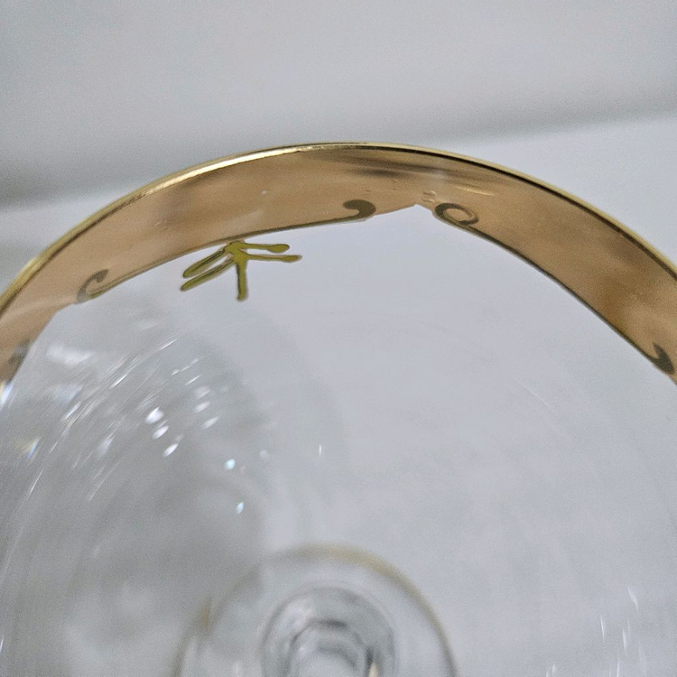 빈티지 이탈리아 무라노 금장 꽃무늬 와인잔*개당가격 이미지