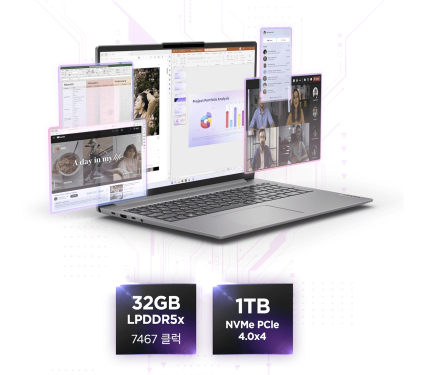 레노버 아이디어패드 슬림 5 노트북 [ 16IMH Ultra7 OLED Win11 ] 기격 내립니다. 125만원 이미지