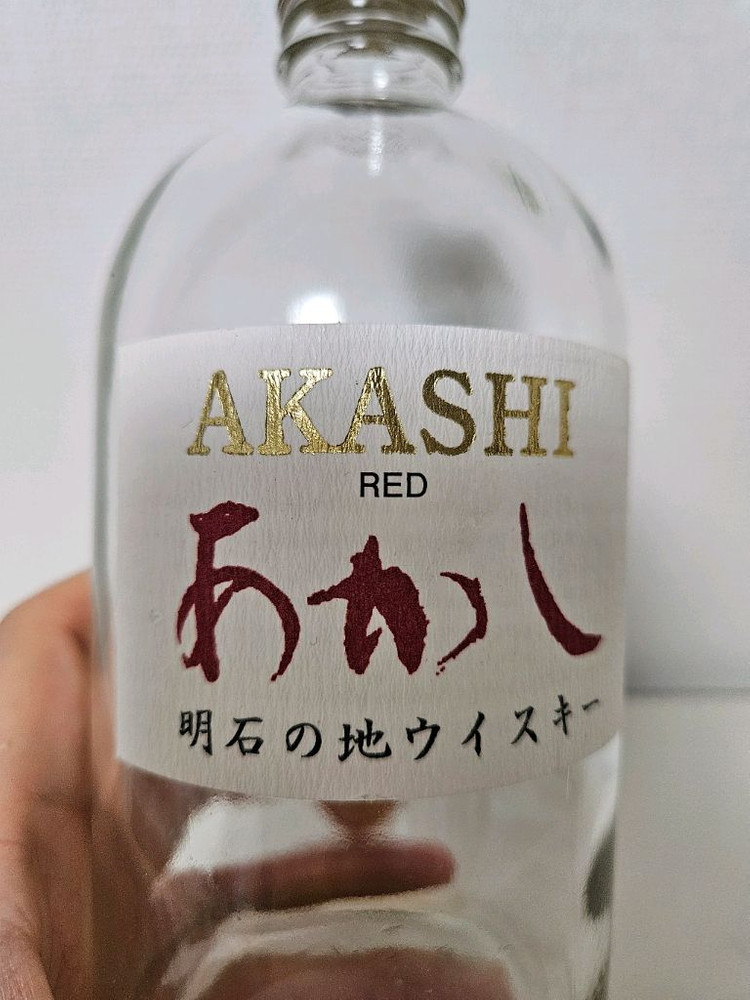 일본 AKASHI red whisky 양주 공병 빈병 술병 이미지