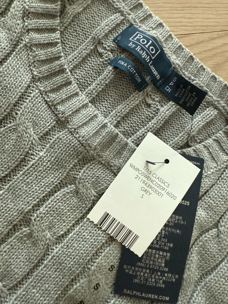 폴로 랄프로렌 케이블 니트 그레이s 새상품 이미지