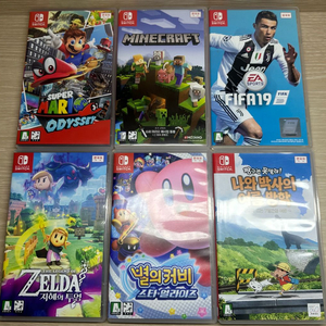 닌텐도칩 (마리오오디세이, 마크, 피파19, 젤다 지혜의투영, 별의커비 스타얼라이즈, 짱구 박사의 여름방학) 이미지