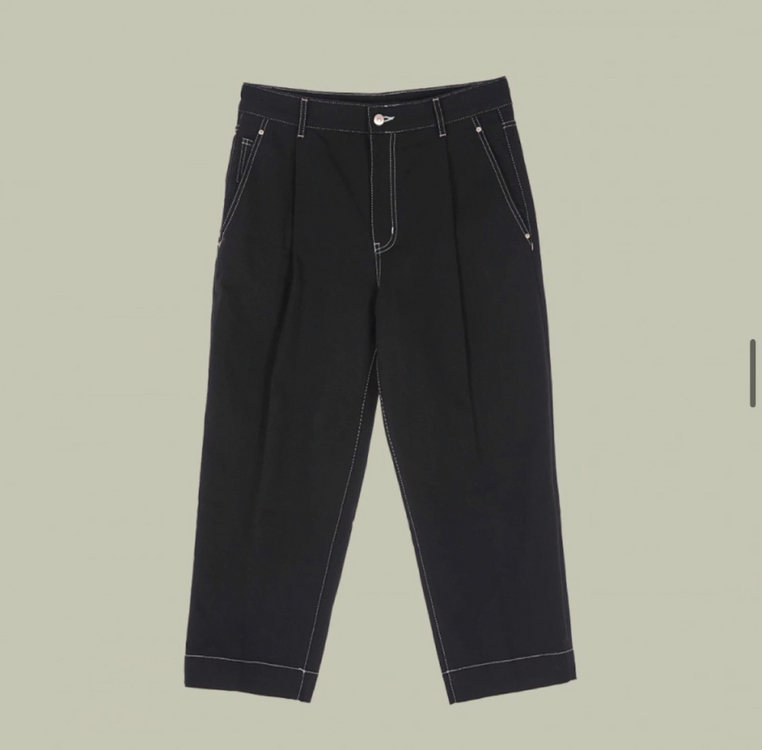 메종미네드 CROPPED TAPERED DENIM TROUSERS BLACK 29~30사이즈 이미지