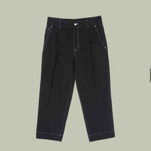 메종미네드 CROPPED TAPERED DENIM TROUSERS BLACK 29~30사이즈 이미지