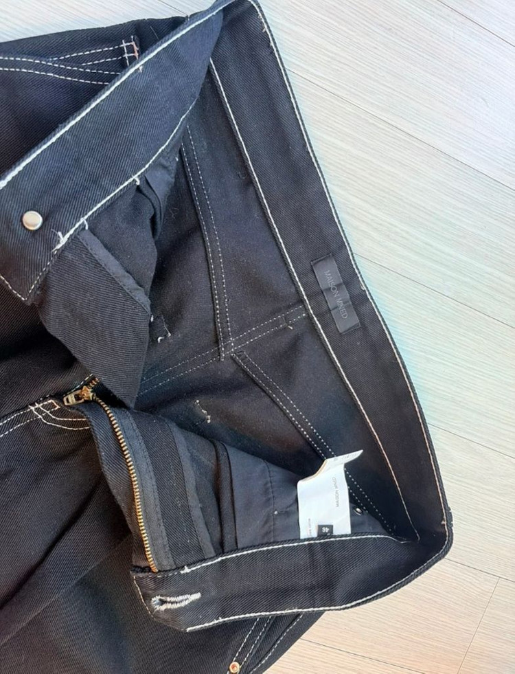 메종미네드 CROPPED TAPERED DENIM TROUSERS BLACK 29~30사이즈 이미지