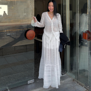 매니모어몽 정리해요4 보호시크 화이트 레이스 스커트 이미지