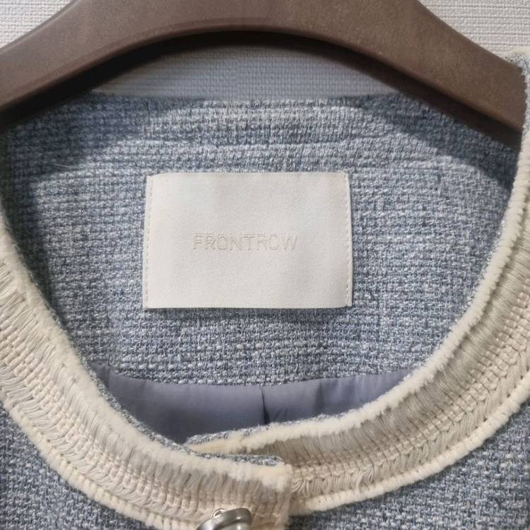 프론트로우 트위드 크롭 자켓 라이트블루 (55~66) 이미지