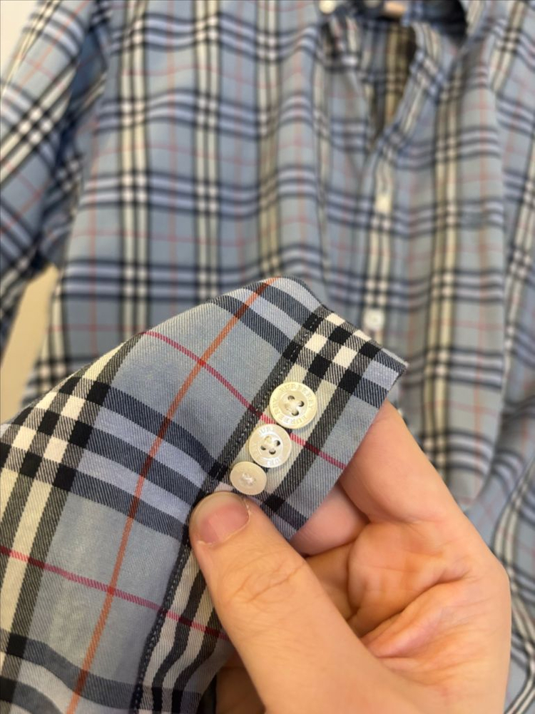 버버리 체크 반팔 셔츠 이미지