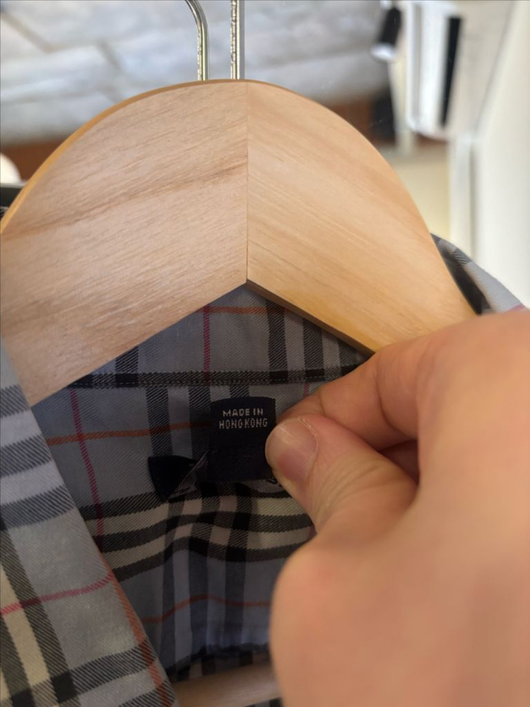 버버리 체크 반팔 셔츠 이미지