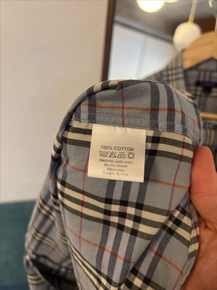 버버리 체크 반팔 셔츠 이미지