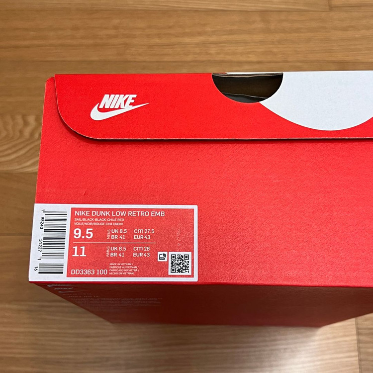 나이키 NBA 덩크 로우 레트로 EMB 시카고 275 새제품 DD3363-100 NIKE 스니커즈 운동화 이미지