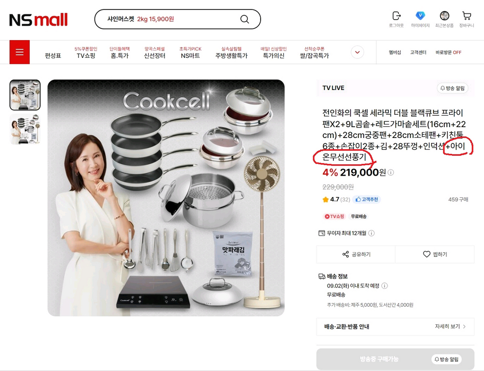 아이온 무선 폴딩팬 선풍기 ionds5 판매 이미지