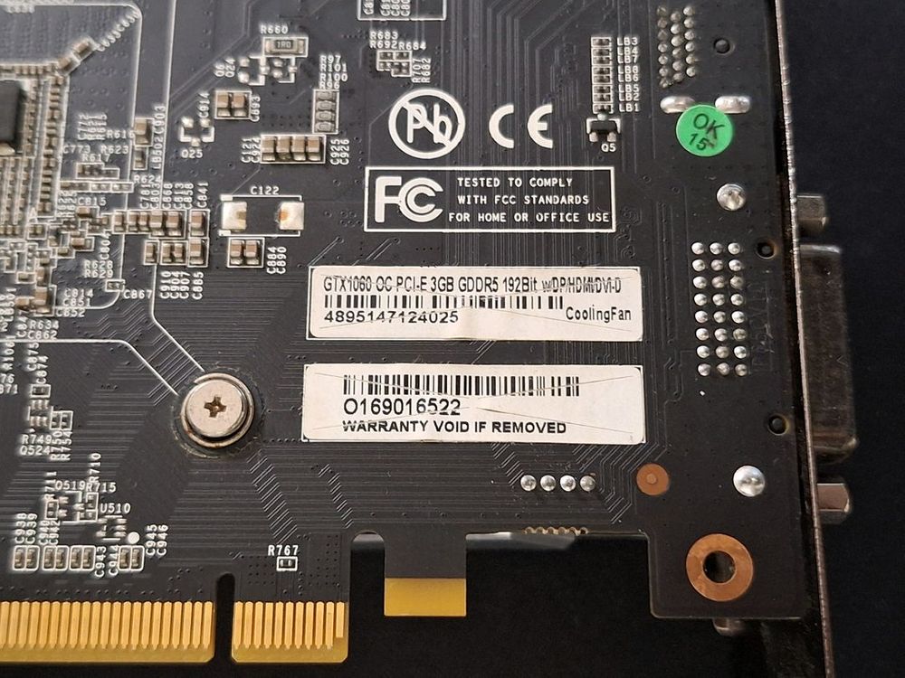 GALAX GTX1060 3G 그래픽카드 이미지