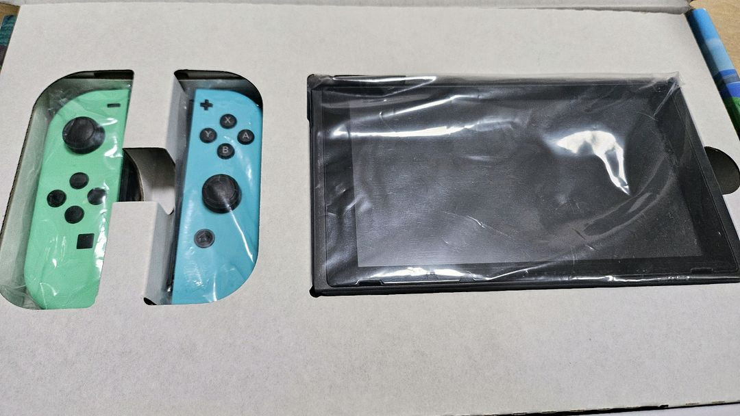 휴대용 게임기 닌텐도 스위치 모여봐요 동물의 숲 에디션 풀박스 이미지