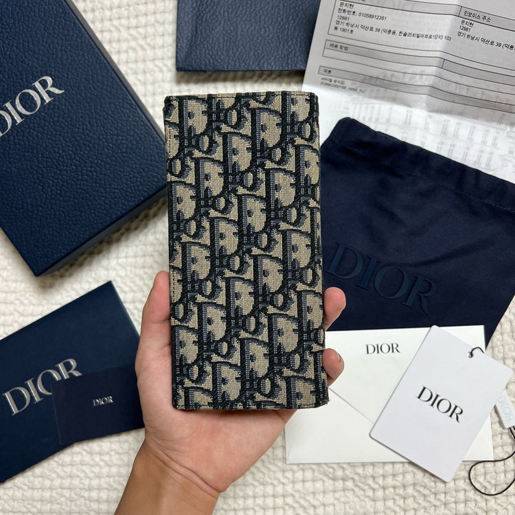 (새상품급 풀구성) 디올 오블리크 장지갑 이미지