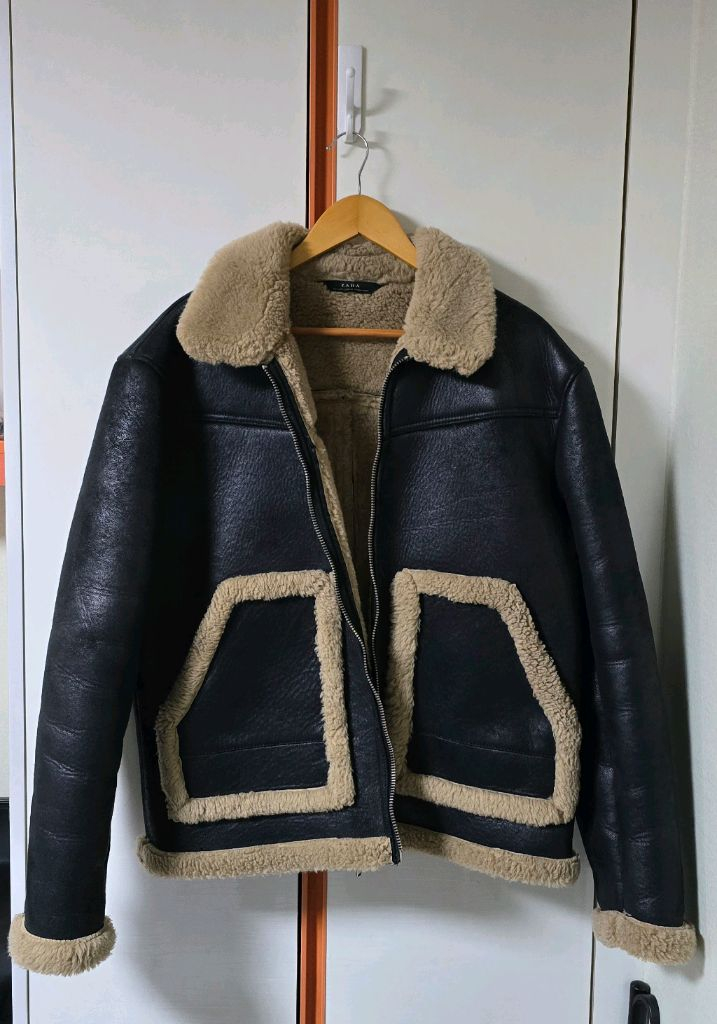 자라 무스탕 양털 자켓 L 100 (가죽 아닙니다) 이미지