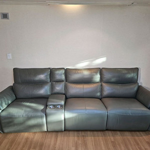 3~4인용 인조가죽 리클라이너 소파 이미지