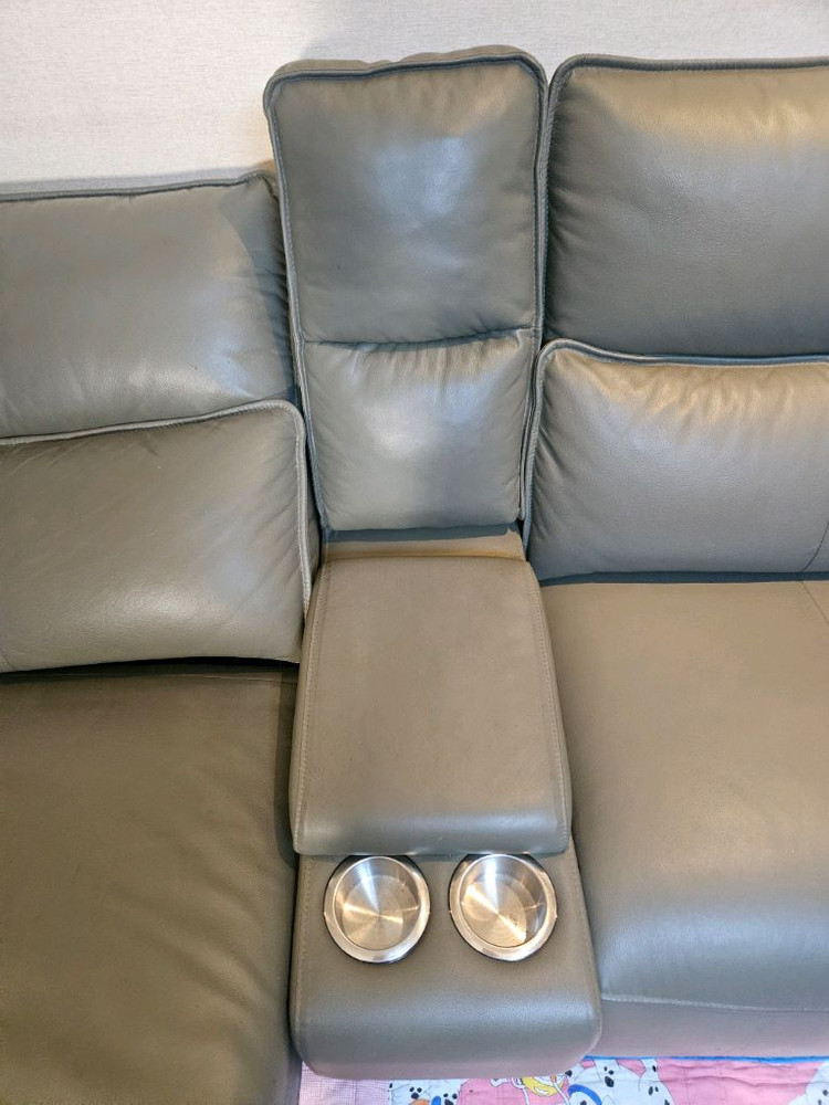 3~4인용 인조가죽 리클라이너 소파 이미지