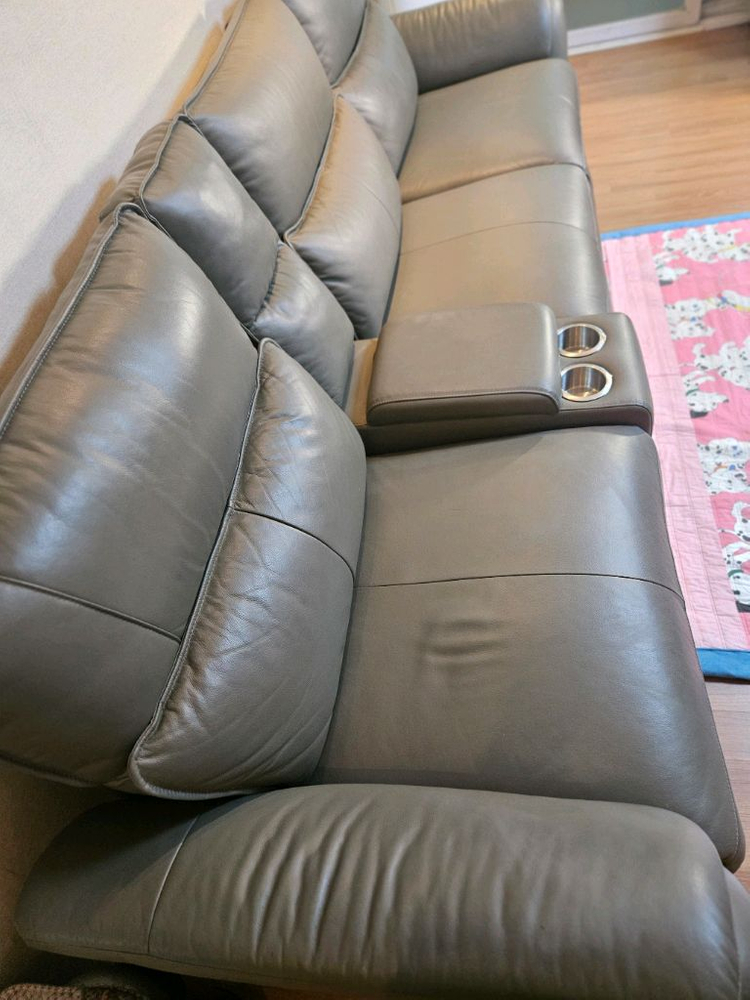 3~4인용 인조가죽 리클라이너 소파 이미지