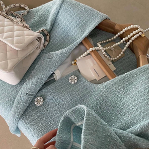 새상품 최종가격) 라밤바룸 버젤주얼리재킷 민트 반팔트위드자켓 오르 드주이 오뮤 매니모어몽 쎄모먼 11am 마이아이코 이미지