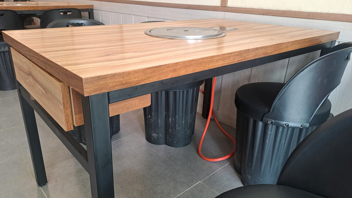 4인 서랍 테이블+lpg가스레인지+의자포함 이미지