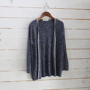 명품 크리스찬 디올(Christian Dior 정품)의 빈티지 여성용 오픈 네이비 드레이프 가디건 카디건 이미지