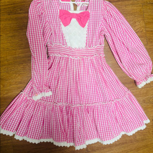 여아 핑크 체크 리본 원피스팝니다(110) 이미지