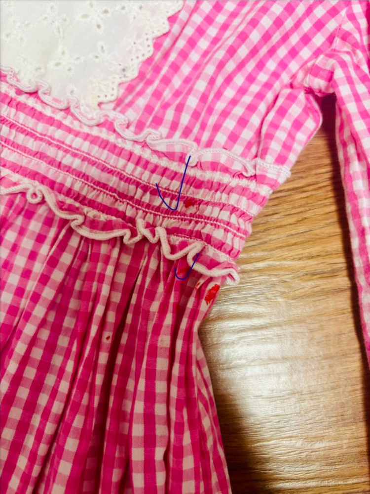 여아 핑크 체크 리본 원피스팝니다(110) 이미지