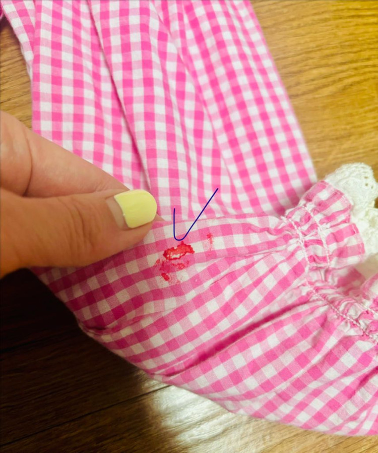 여아 핑크 체크 리본 원피스팝니다(110) 이미지