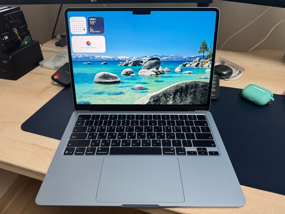 맥북에어 M5 13인치 16g 512g 스카이블루 판매 이미지