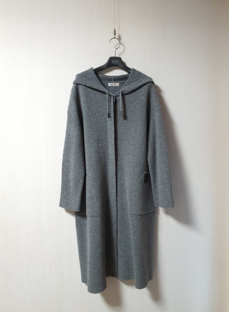 sjsj 에스제이 후드 울 캐시미어 롱 가디건 프리사이즈 이미지