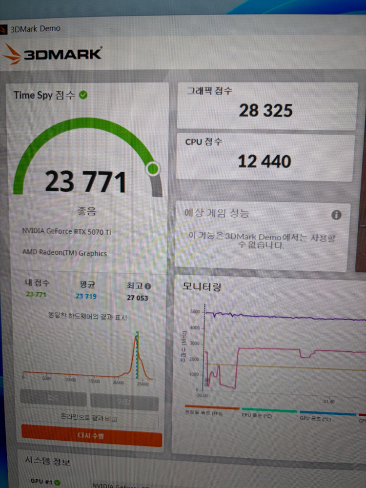 7800x3d 5070ti 32GB 1TB 게이밍 컴퓨터 본체 이미지