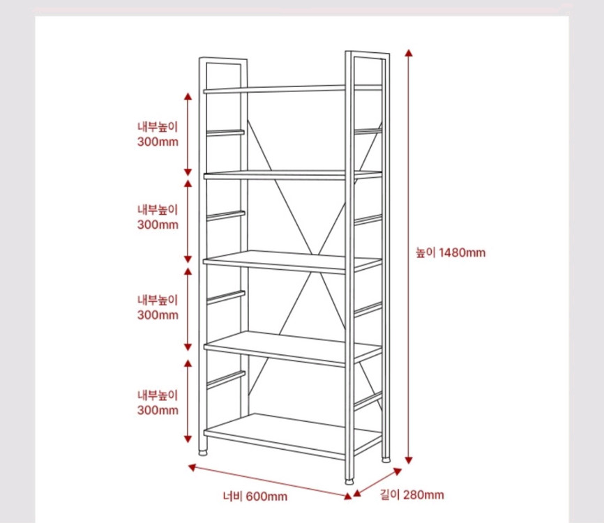 새상품(미사용)코멧 5단 책장 선반 이미지