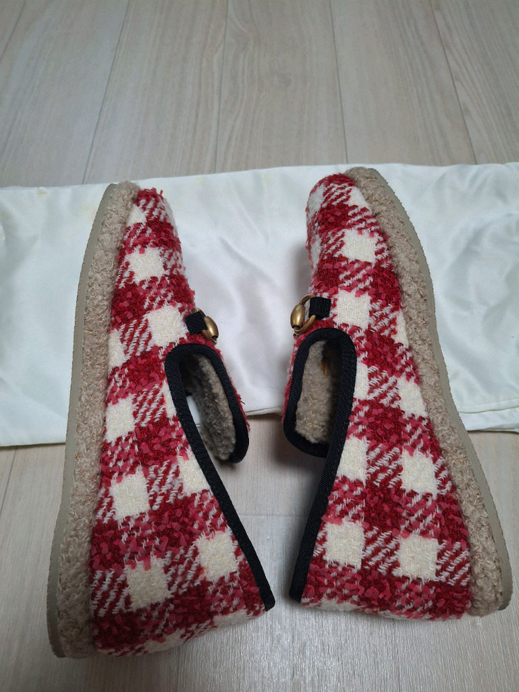 (정품) 새상품 구찌 홀스빗 울 체크 슬립온 스니커즈 이미지