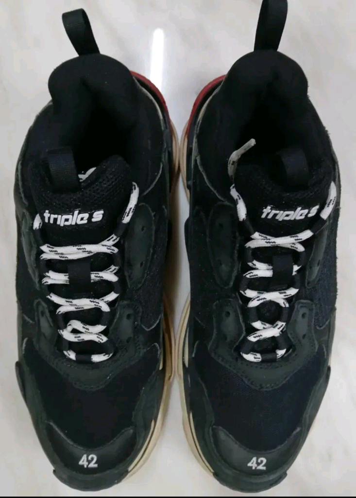 (좋아요) 발렌시아가 트리플 S 빨검 스니커즈 신발 42 (270) 루이비통 샤넬 구찌 펜디 프라다 에르메스 디올 이미지