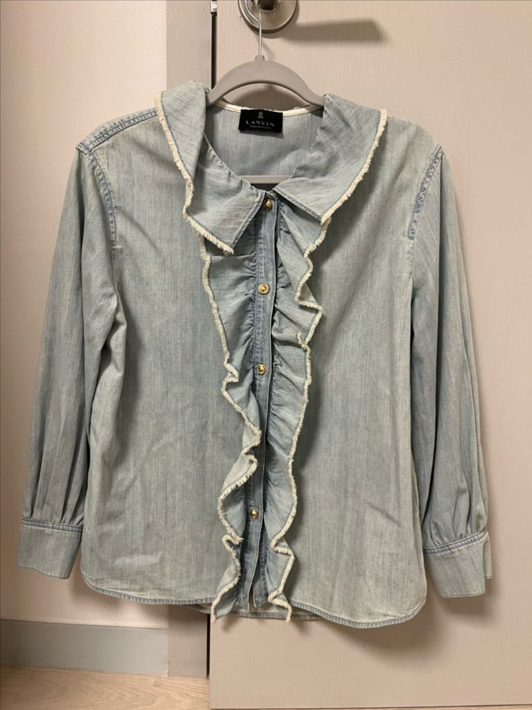 랑방 러플 데님 셔츠(55) 새상품 이미지