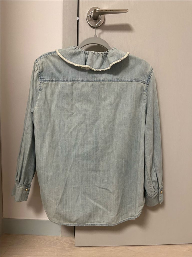 랑방 러플 데님 셔츠(55) 새상품 이미지