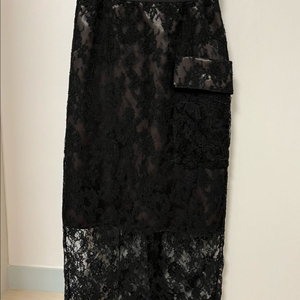 타임TIME 레이스 롱 스커트 블랙(44) 이미지