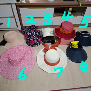 썬캡 및 타탄챙모자 패션모자 상태좋음 이미지