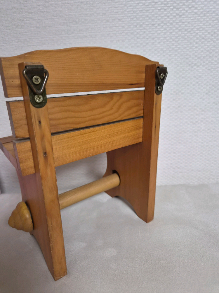 90년대 빈티지 원목 벽걸이 선반 의자 휴지걸이 이미지