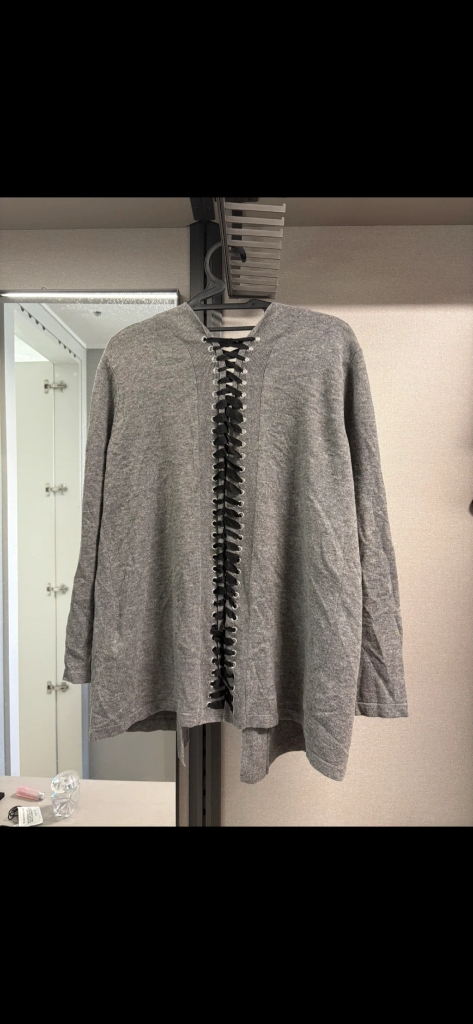 산드로 양모 캐시미어 레이스업 오픈형가디건 이미지