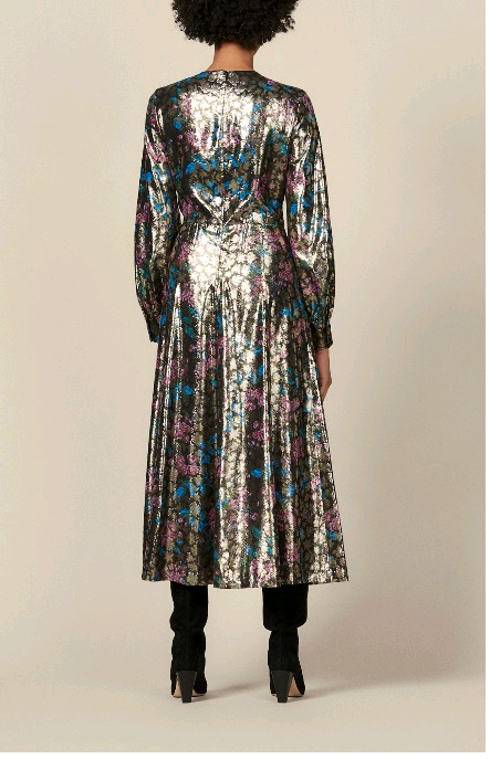 정가 295유로! 산드로 SANDRO 글리터 플로랄 원피스 이미지