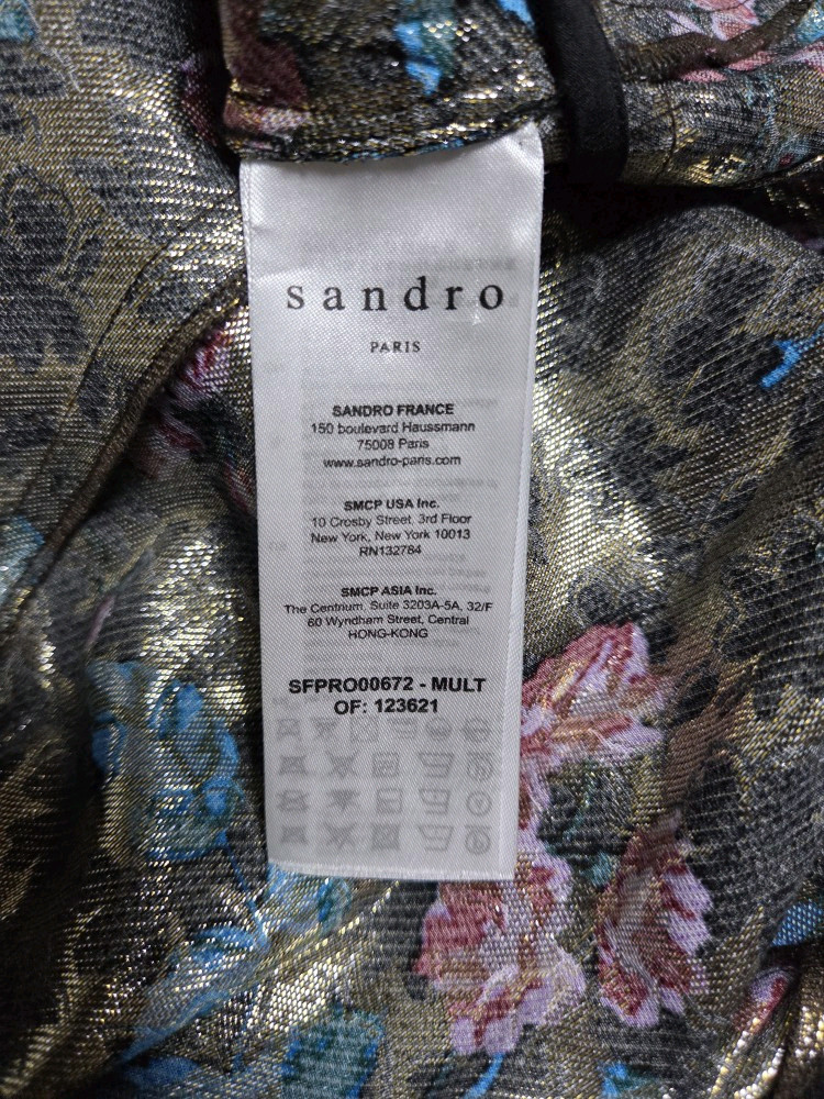 정가 295유로! 산드로 SANDRO 글리터 플로랄 원피스 이미지