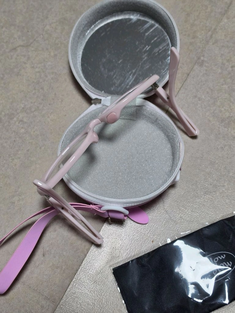리끌로우 폴더 블루라이트 차단안경 핑크 청광 안경 이미지