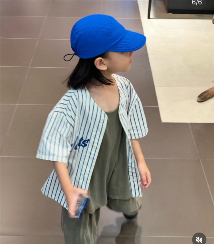 시우하루 카본 캡 블루 키즈 모자 유아 이미지