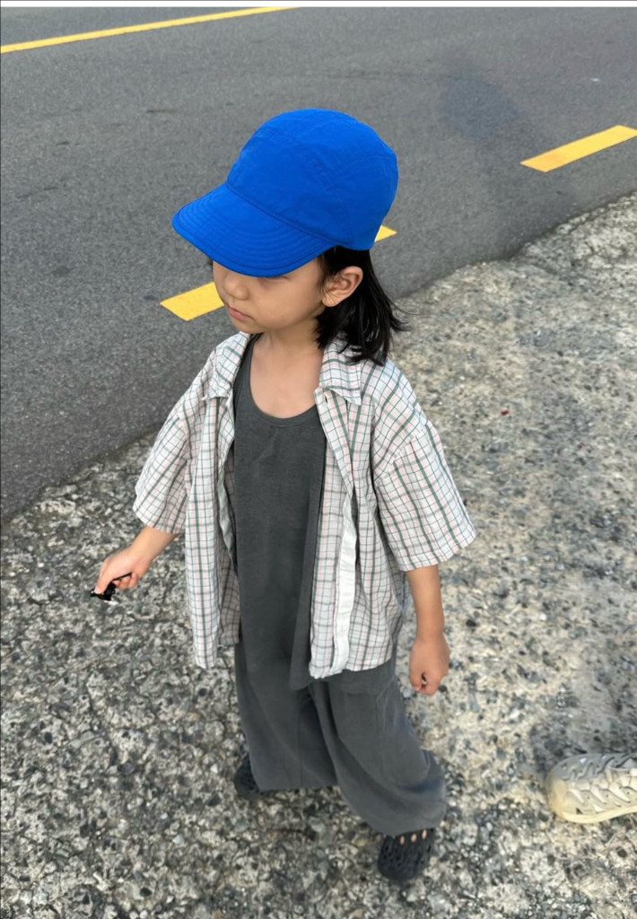 시우하루 카본 캡 블루 키즈 모자 유아 이미지